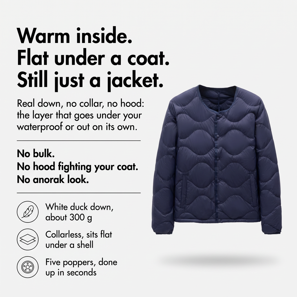 Men's Puffer Jacket - Lightweight Quilted Down Jacket for Layering