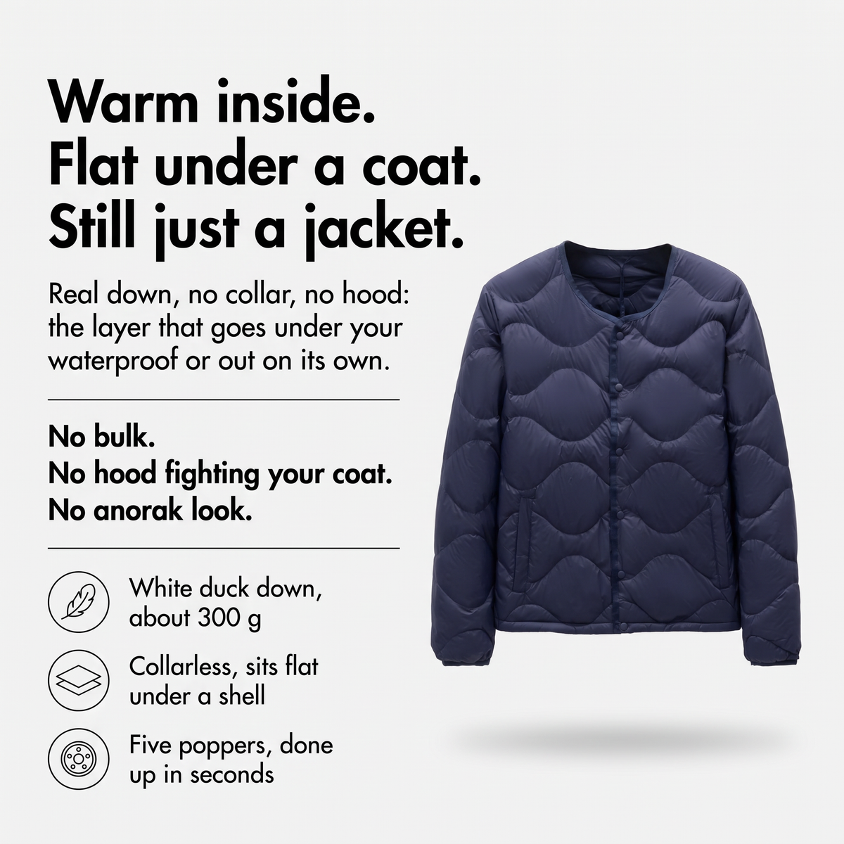 Men's Puffer Jacket - Lightweight Quilted Down Jacket for Layering
