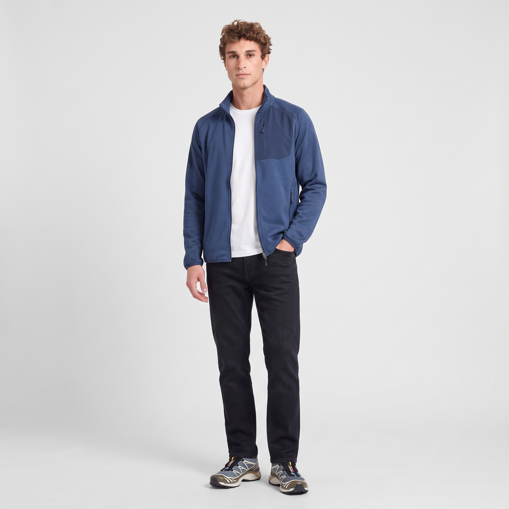 Men's Fleece Jacket - Lightweight Zip Up Fleece for Walking & Hiking