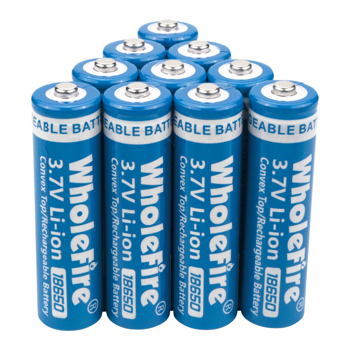 18650 Li-ion 3.7V Rechargeable Batteries – 5000mAh High Capacity Button Top Pack of 2