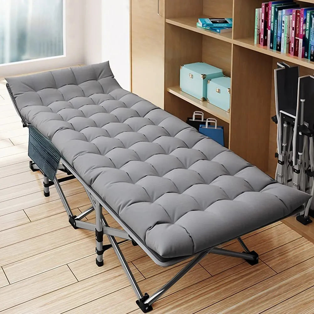 Heavy-Duty Camping Cot with Mattress – Portable Folding Outdoor Bed for Adults & Kids