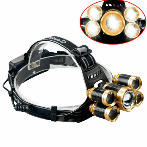 Super Bright 5x LED Rechargeable Waterproof Headlamp Kit – Adjustable Beam, 4 Modes, Camping & Survival
