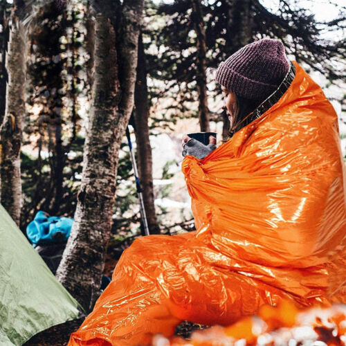 Emergency Sleeping Bag - Thermal Bivy  for Camping, Hiking, Outdoor and Survival Blanket Kit