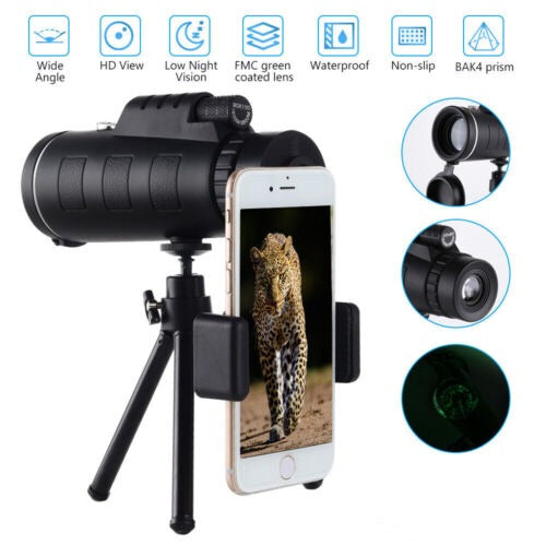 40x60 Zoom HD Monocular Telescope  / Spotting Scope  with BAK4 Prisms