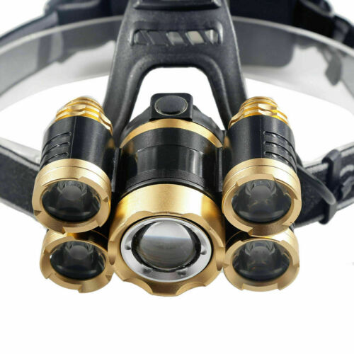Super Bright 5x LED Rechargeable Waterproof Headlamp Kit – Adjustable Beam, 4 Modes, Camping & Survival