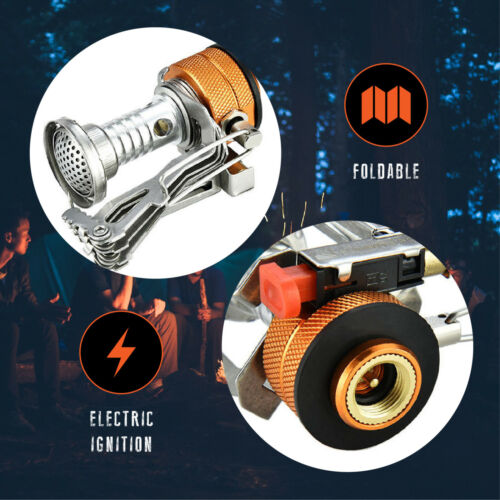 Portable Camping Gas Stove with Piezo Ignition – Ultralight Foldable Backpacking Burner (3000W)