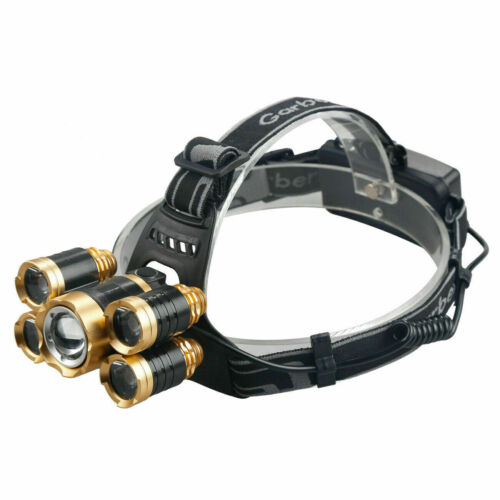 Super Bright 5x LED Rechargeable Waterproof Headlamp Kit – Adjustable Beam, 4 Modes, Camping & Survival