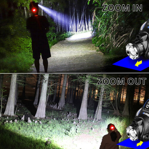 Ultra-Bright Rechargeable LED Headlamp – Waterproof, Adjustable Zoom, Hands-Free Outdoor Light