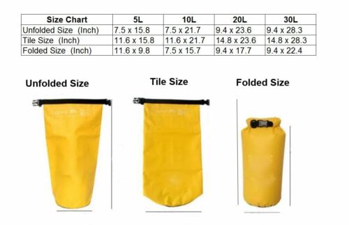 Waterproof Dry Bag – 20L/30L Roll Top Sack for Kayaking, Camping, Hiking & Beach Gear |