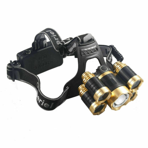 Super Bright 5x LED Rechargeable Waterproof Headlamp Kit – Adjustable Beam, 4 Modes, Camping & Survival