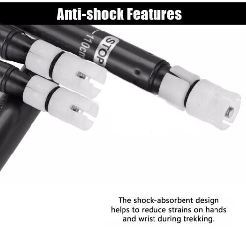 2X Trekking Poles Nordic Walking Sticks Adjustable Anti-shock Hiking Alpenstock