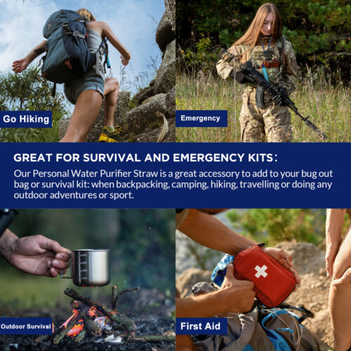 Personal Water Filter Straw – 5-Stage Portable Water Purifier for Camping, Hiking, Travel & Emergency Kits