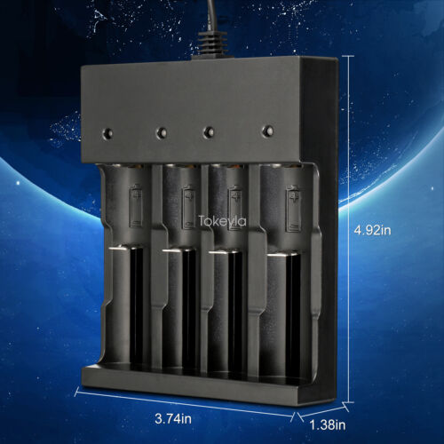 Universal Smart Charger – 4 Bay USB/DC Charger for 18650, 26650 & Li-ion Rechargeable Batteries