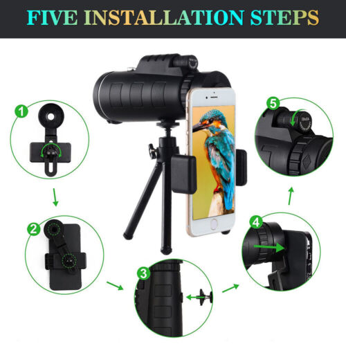 40x60 Zoom HD Monocular Telescope  / Spotting Scope  with BAK4 Prisms