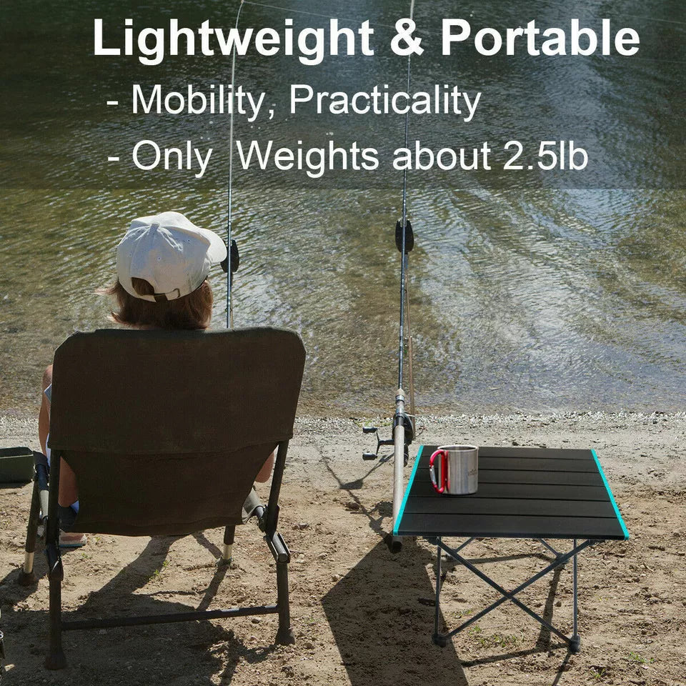 Outdoor  Folding Camping Table - Portable Lightweight Aluminum Table with Carry Bag