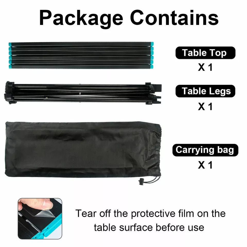 Outdoor  Folding Camping Table - Portable Lightweight Aluminum Table with Carry Bag