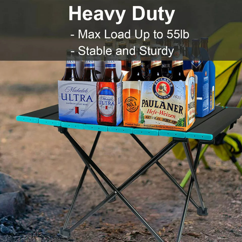 Outdoor  Folding Camping Table - Portable Lightweight Aluminum Table with Carry Bag