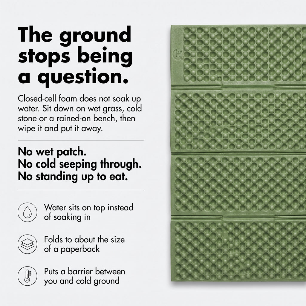 Folding Sit Mat - Water-Resistant Foam Seat Pad for Camping & Hiking