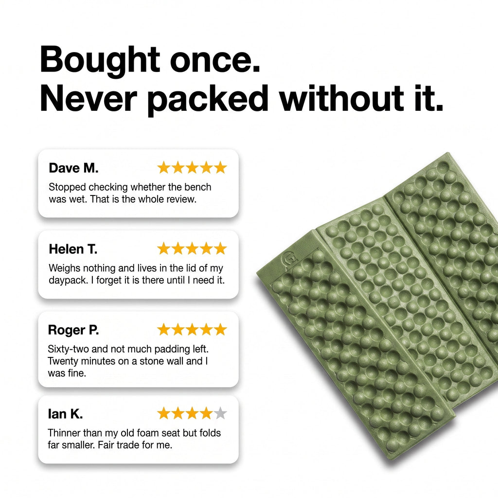 Folding Sit Mat - Water-Resistant Foam Seat Pad for Camping & Hiking