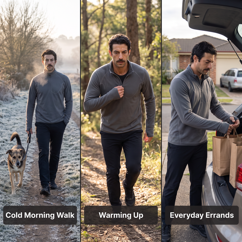 Men's Fleece Jacket - Half-Zip Pullover - Walking & Hiking Midlayer