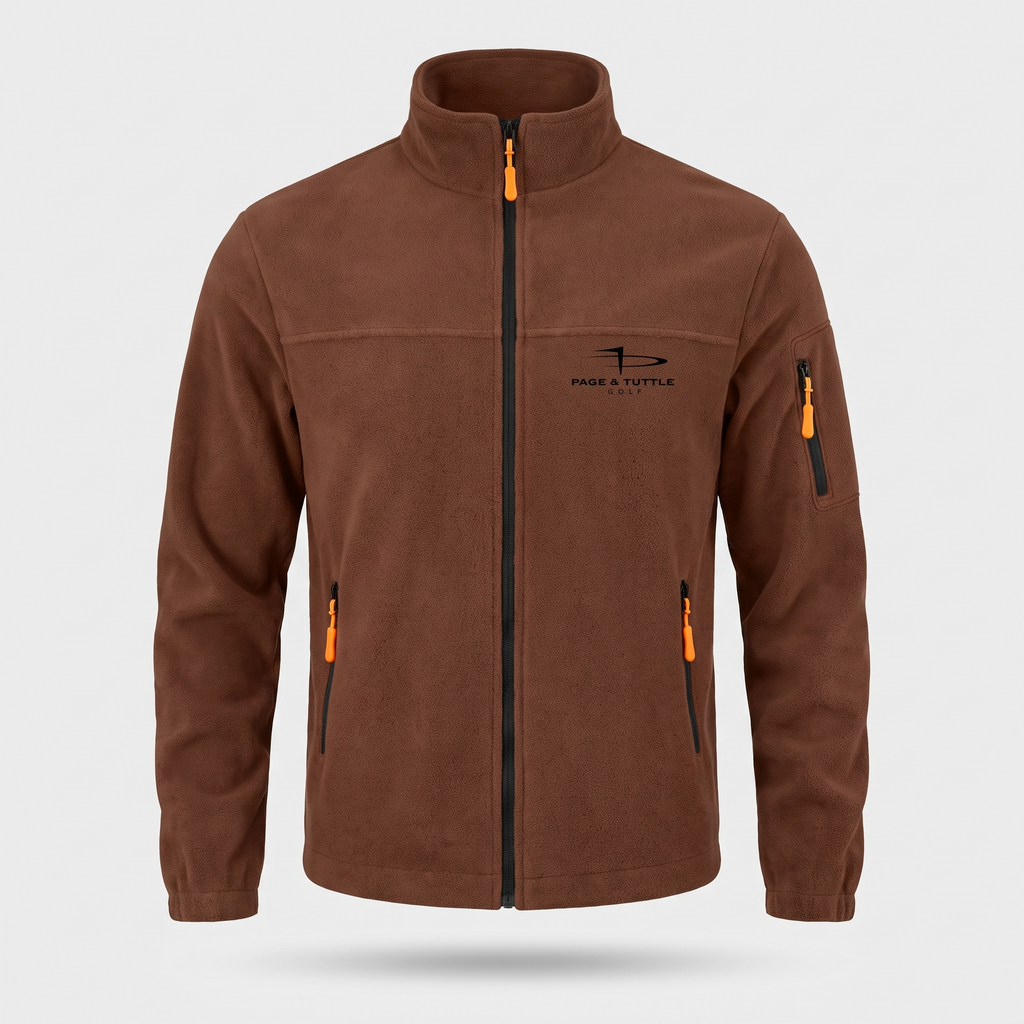 Men's Fleece Jacket - Full Zip Stand Collar - Walking & Hiking Midlayer
