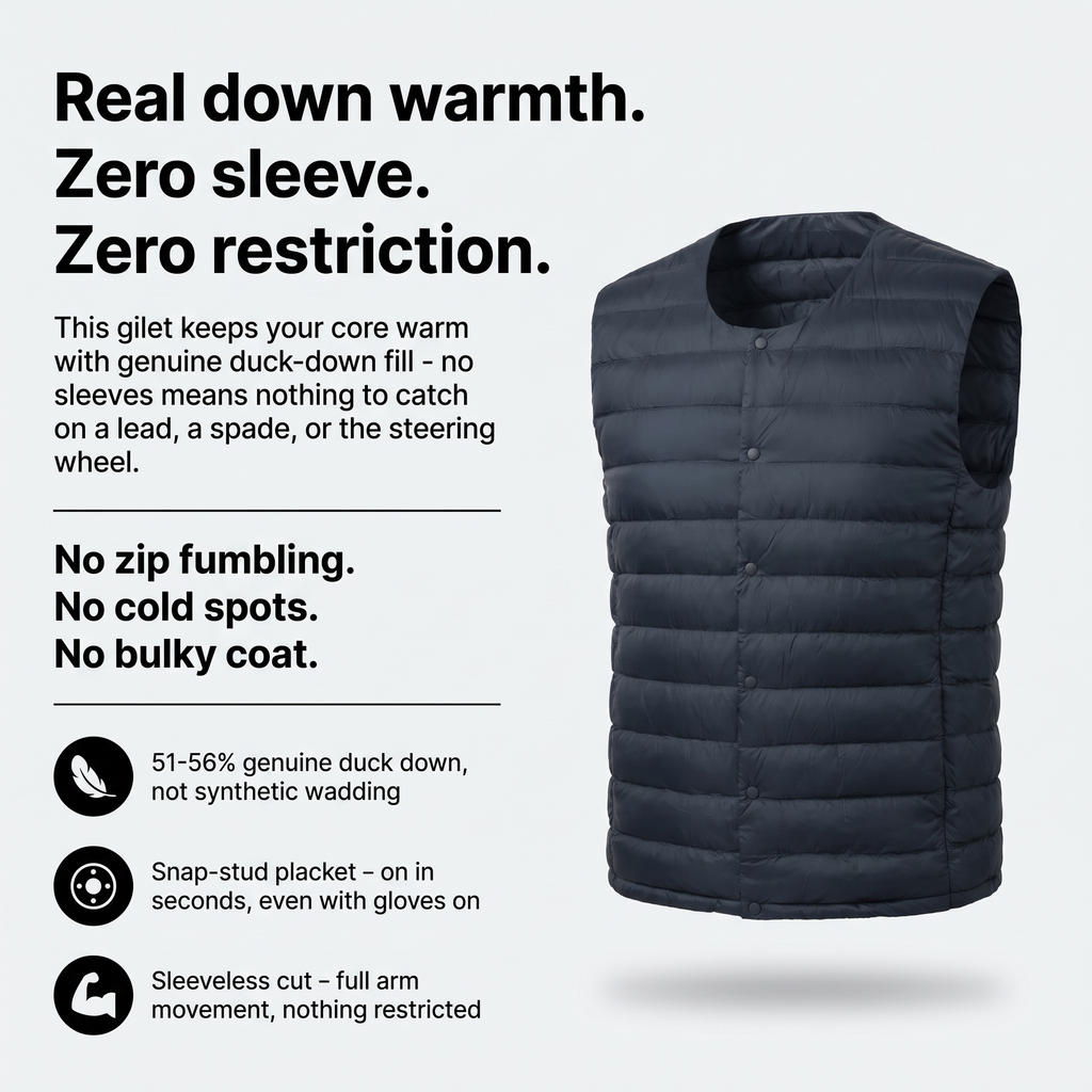Men's Gilet - Lightweight Down Filled Body Warmer for Hiking & Outdoor