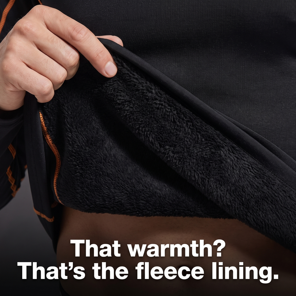 Men's Base Layer Set - Fleece Lined Thermal Top & Tights