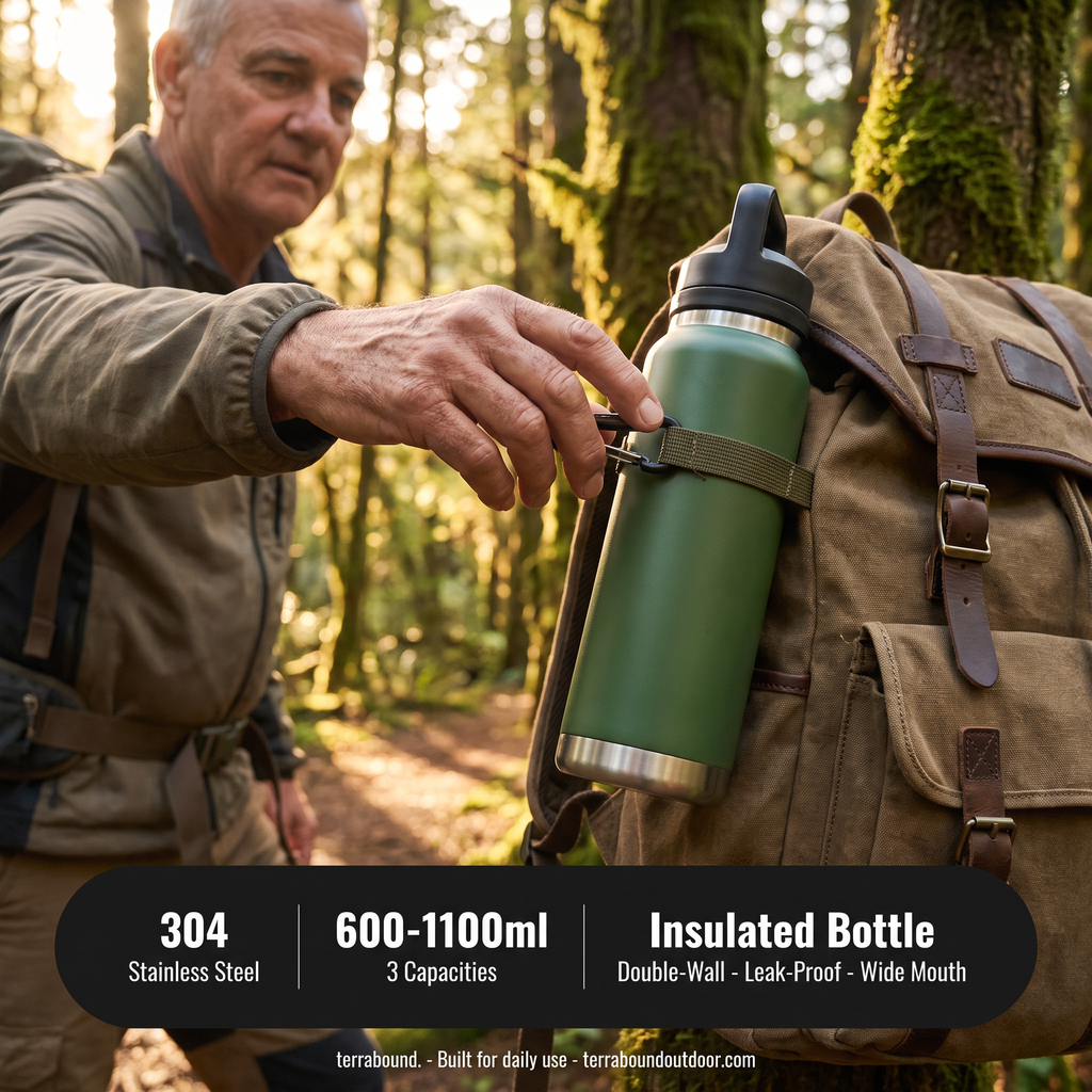 Water Bottle - Insulated Stainless Steel - Double-Wall Vacuum Flask