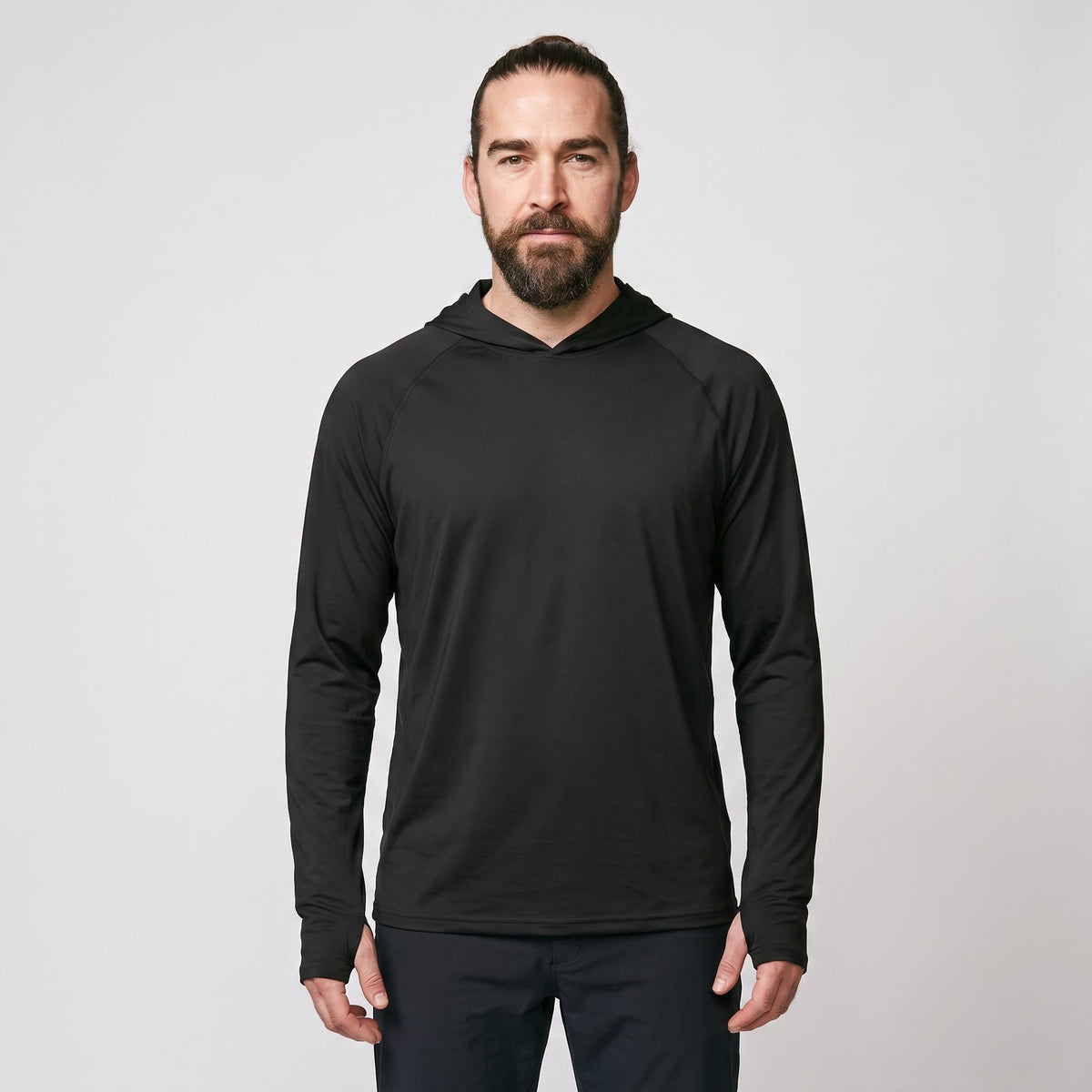 Men's UPF 50+ Sun Hoodie – Lightweight Quick-Dry Hiking & Fishing UV Top with Thumb Loops