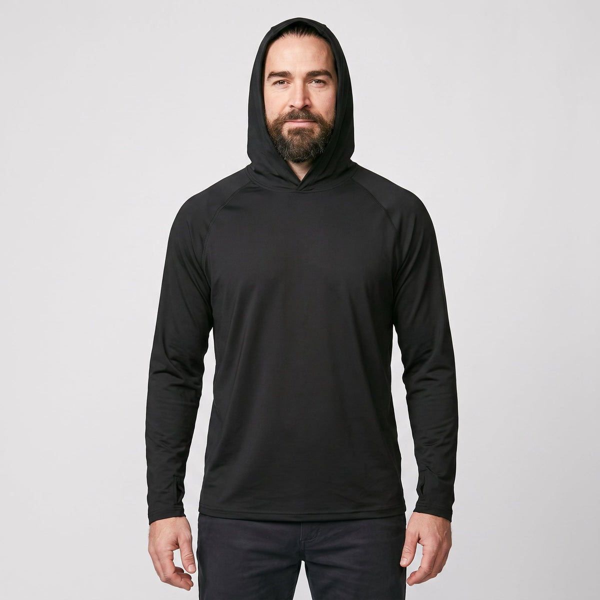 Men's UPF 50+ Sun Hoodie – Lightweight Quick-Dry Hiking & Fishing UV Top with Thumb Loops