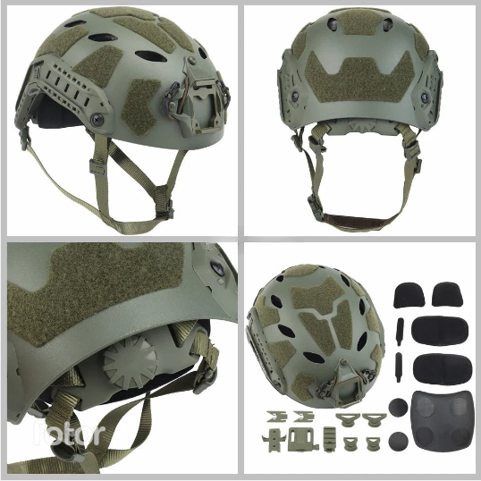 Lightweight FAST Helmet with NVG Mount & Side Rails – Airsoft & Paintball Protective Gear