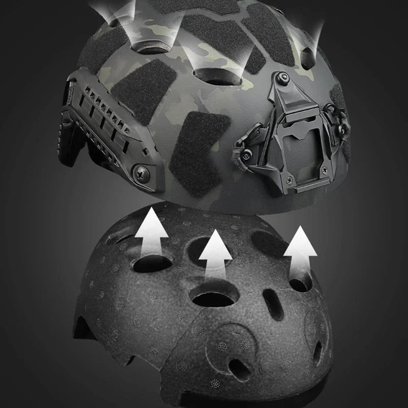 Lightweight FAST Helmet with NVG Mount & Side Rails – Airsoft & Paintball Protective Gear