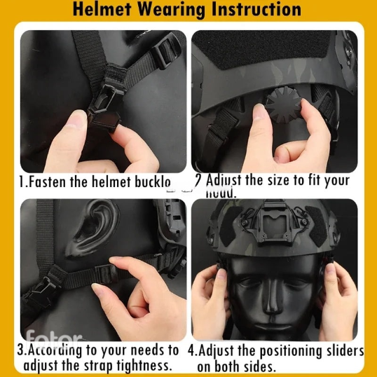 Lightweight FAST Helmet with NVG Mount & Side Rails – Airsoft & Paintball Protective Gear