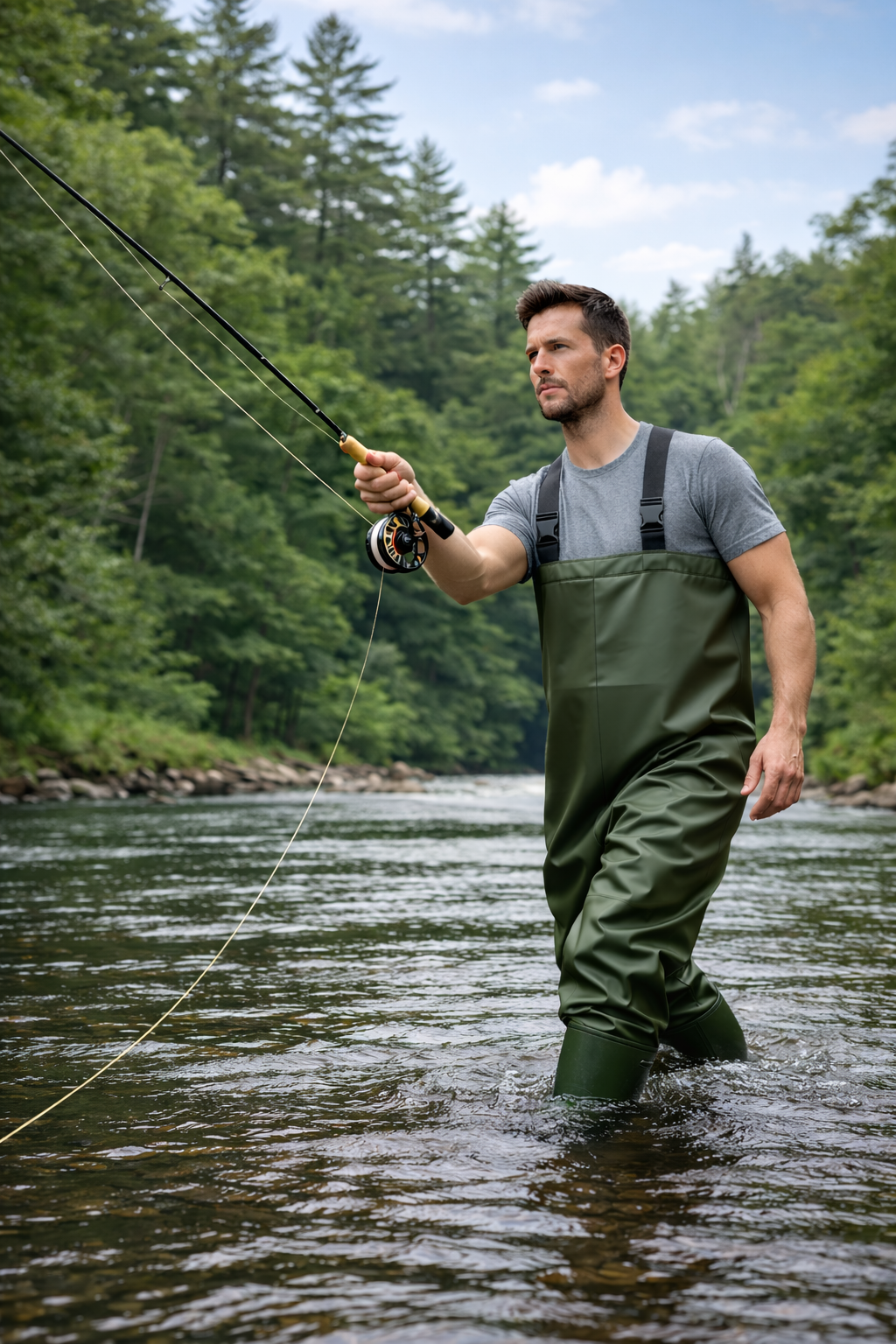 Fishing Waders with Boots - Waterproof Chest Waders for River and Pond Fishing