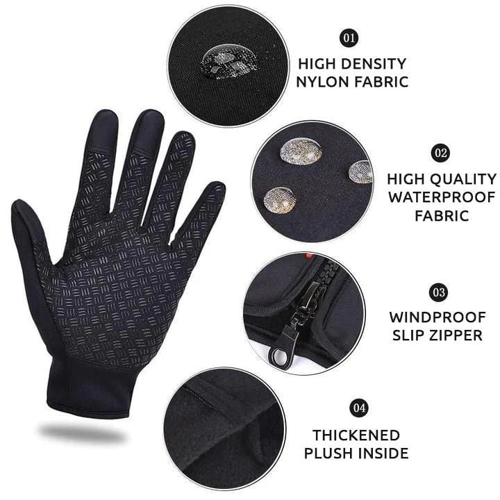Waterproof Winter Gloves with Touchscreen and Fleece Lining Warm