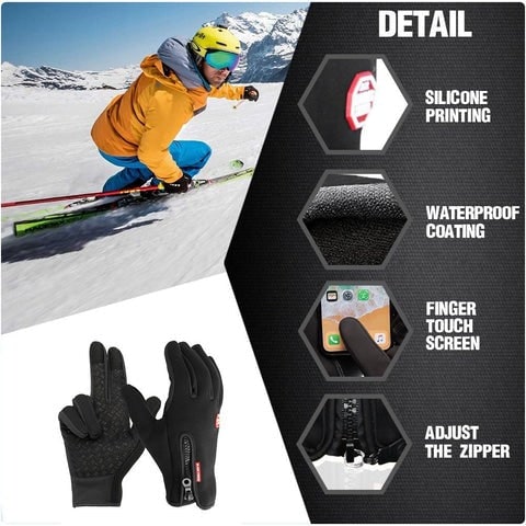 Waterproof Winter Gloves with Touchscreen and Fleece Lining Warm