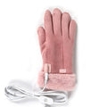 Women's Heated Gloves with Rechargeable Battery Faux Fur Cuffs and Fleece Lining