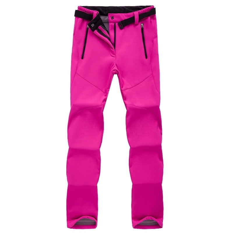 Women's Hiking Trekking and Climbing Pants with Fleece Lining and Zippered Pockets
