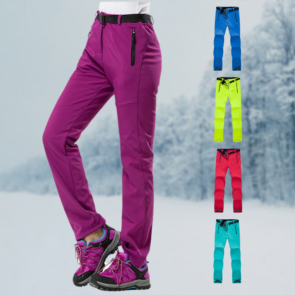 Women's Hiking Trekking and Climbing Pants with Fleece Lining and Zippered Pockets